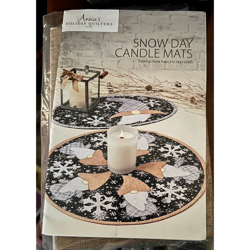 Annie's Holiday Quilters Club Gnomes Snow‎ Day Candle Mats Kit NEW